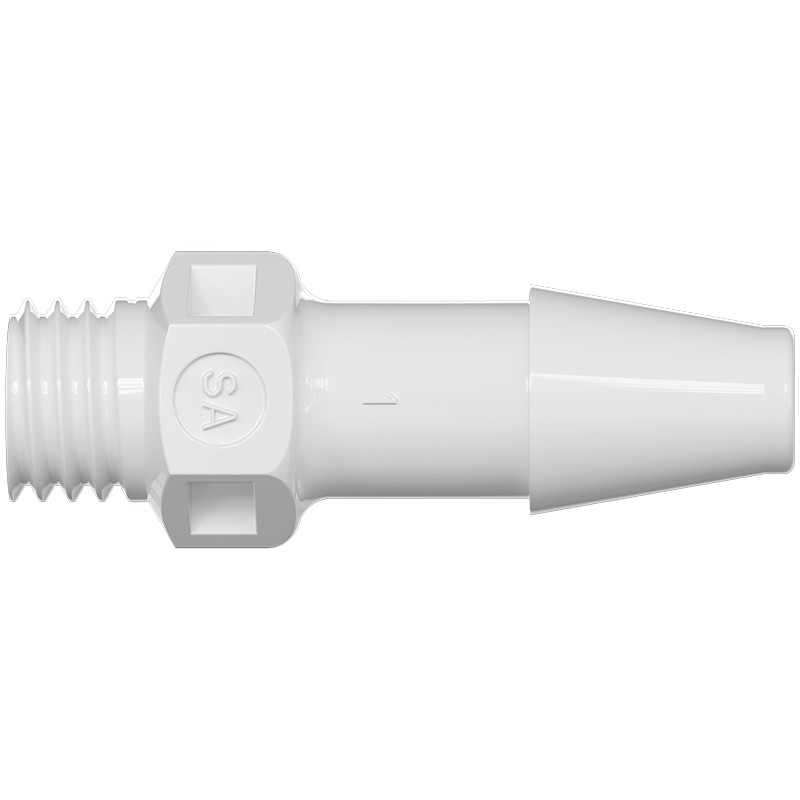 SA-U28-48D-PA-W 直通螺纹密封螺纹转倒刺接头