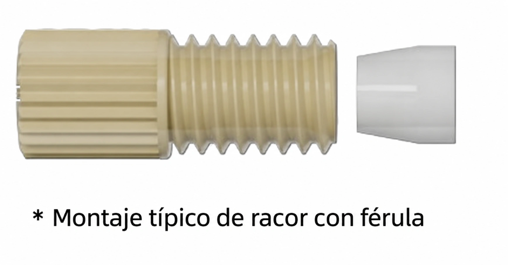 Configuración típica de un racor con férula