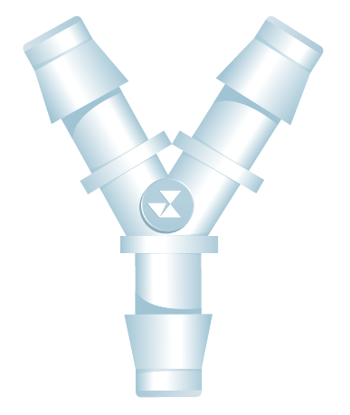 Illustration of a BY wye barbed fitting body